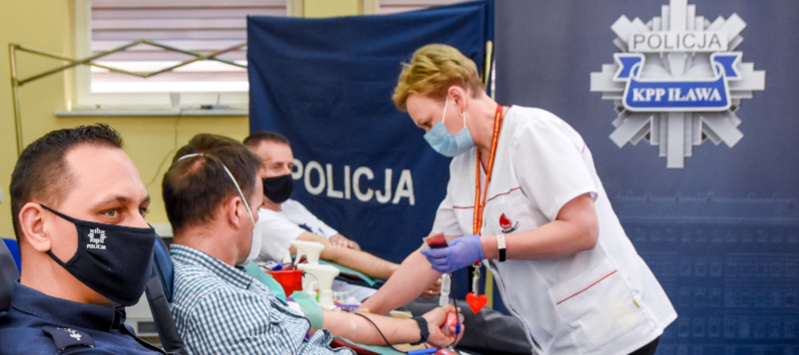 Akcja zbiórki krwi w KPP Iława dla policjanta Michała
