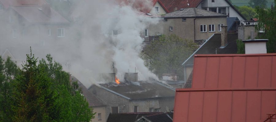 Pożar budynku przy ul. Młynowej w Olecku