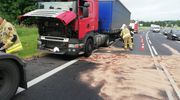 Duże utrudnienia w ruchu. Na drodze stoi ciężarówka