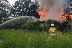 Pożar budynku gospodarczego w Kowalach Oleckich 
