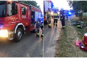 Zderzenie motoroweru z samochodem osobowym w Wielkich Bałówkach