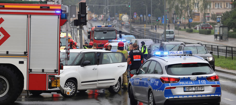 Zderzenie na ul Wojska Polskiego w Olsztynie