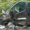 W Ługach zderzyły się dwa samochody dostawcze