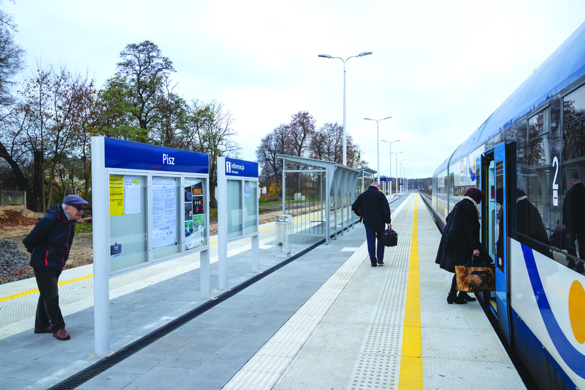 Stacja Pisz po modernizacji spełnia oczekiwany komfort podróży koleją