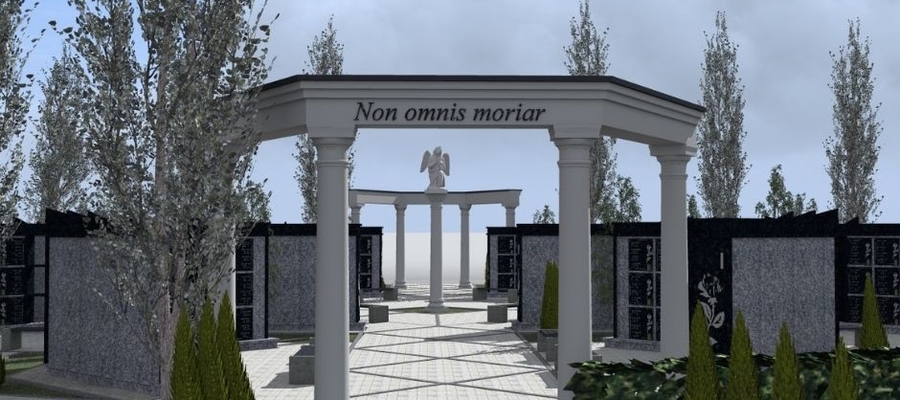 Wizualizacja kolumbarium, które ma powstać na iławskim cmentarzu przy ul. Piaskowej