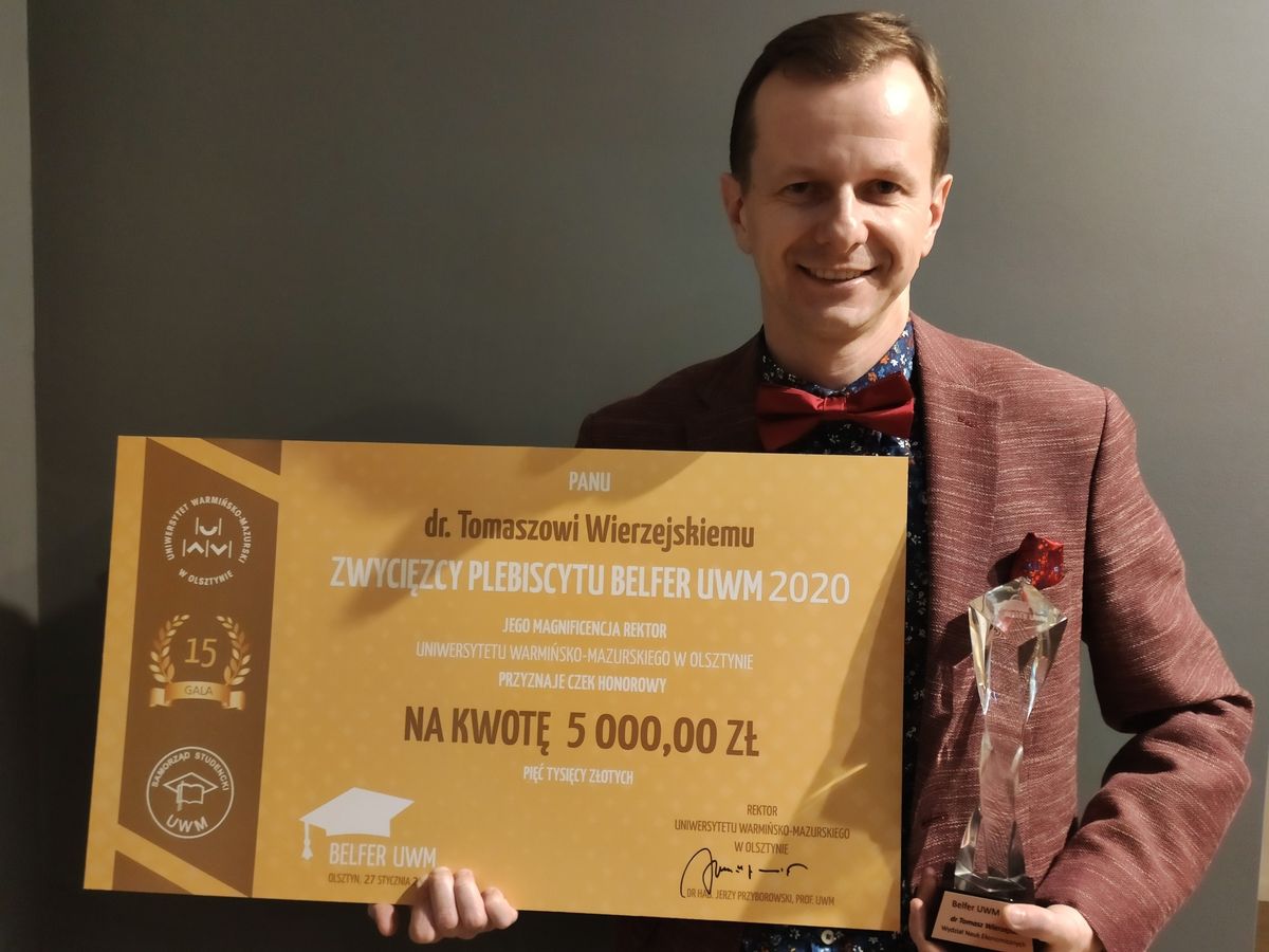 dr Tomasz Wierzejski, Belfer Roku 2017 i 2020