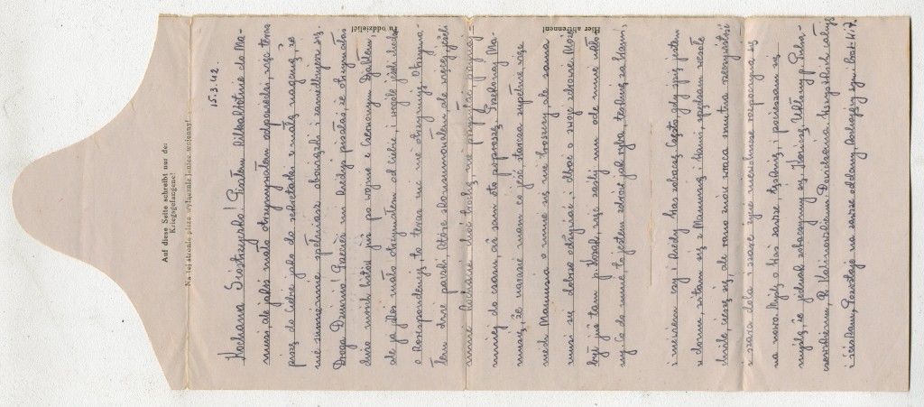 List z obozu napisany przez Wincentego Wierzinkiewicza