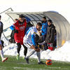 Futbol w zimowej scenerii