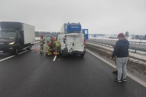 Wypadek na drodze ekspresowej koło Ostródy 