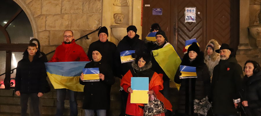 W Olsztynie odbyła się manifestacja "Solidarni z Ukrainą"