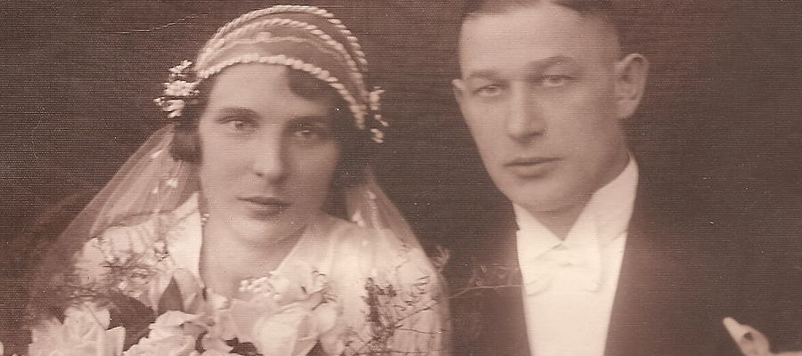 Jadwiga i Kazimierz Smoczyńscy z Nowego Miasta Lubawskiego – zdjęcie ślubne z 1933 roku