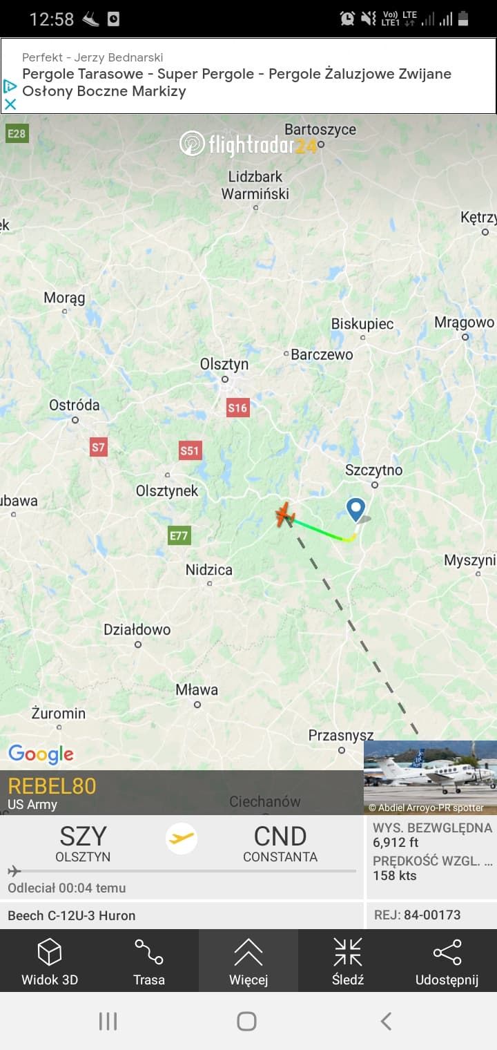 Screen z aplikacji Flight Tracker
