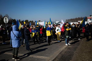 Protest przeciwko handlowi krajów Unii Europejskiej z Rosją i Białorusią,