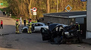 Wypadek w Łążynie. Obydwu helikopterem przetransportowano do szpitala