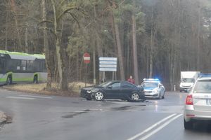 Zderzenie audi z autobusem na Jagiellońskiej 