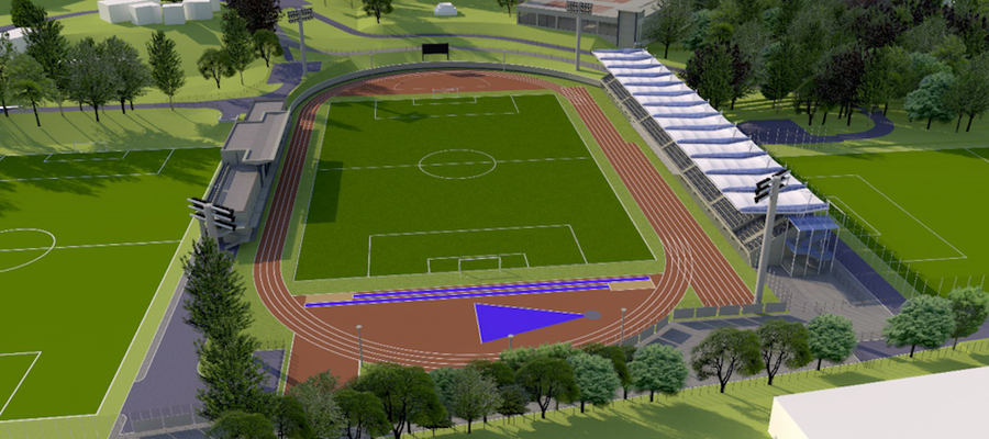 Koncepcja gruntownej modernizacji stadionu przy ul. Sienkiewicza, wykonana w 2021 roku na zlecenie Urzędu Miasta w Iławie
