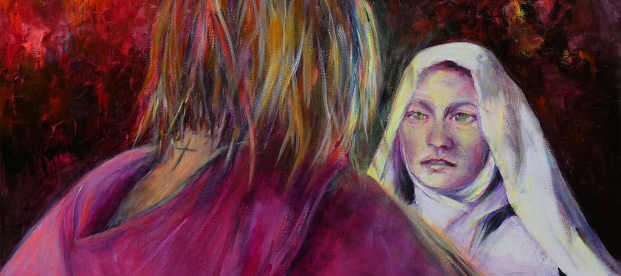 Jeden z obrazów Katarzyny Kałdowski z serii „Bal wszystkich Świętych”