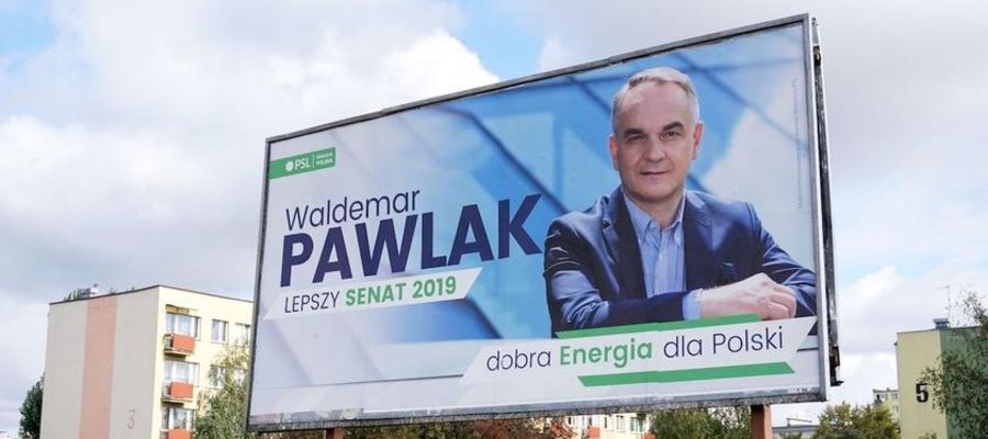 Plakat wyborczy Waldemara Pawlaka z 2019 roku / autor: Fratria
