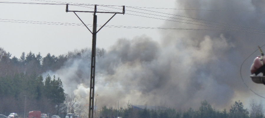 Pożar zakładu produkcyjnego w Świętajnie