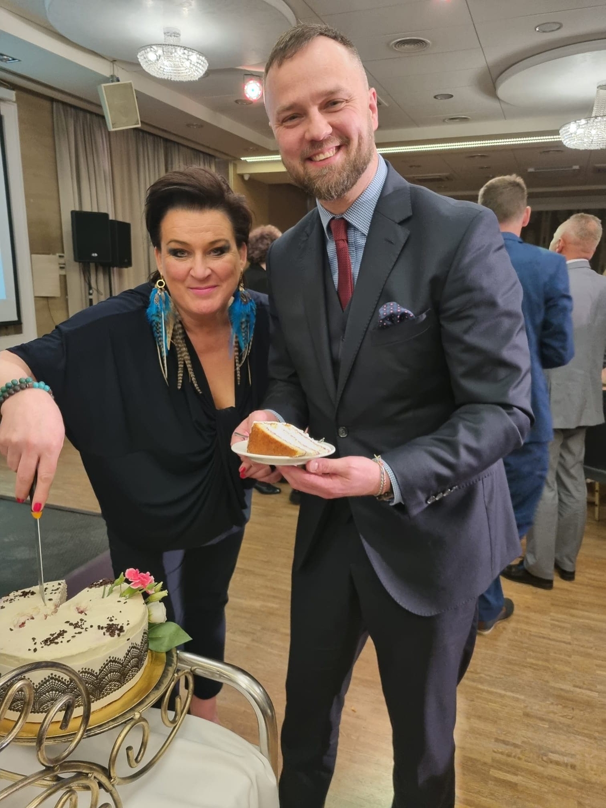 Ewa Awramik i wicemarszałek województwa Piotr Opaczewski na gali 