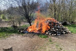 Gmina Braniewo: Pożar drewna opałowego
