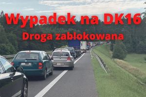 Wypadek pod Olsztynem - czołowe zderzenie aut na DK16 
