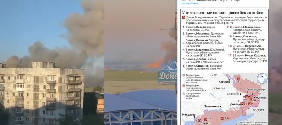 Wybuch w rosyjskim składzie amunicji w Szachtarsku 