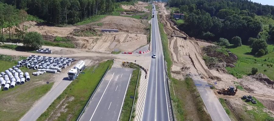 Obecnie trwa budowa S16 na odcinku Borki Wlk-Mrągowo
