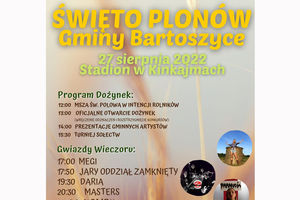 Święto Plonów gminy Bartoszyce odbędzie się w Kinkajmach