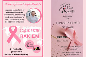 Stowarzyszenie Projekt Kobieta z Bartoszyc pamięta o miesiącu świadomości raka piersi
