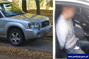 Policjanci zatrzymali go w centrum Olsztyna. Jechał skradzionym autem bez uprawnień i z promilami