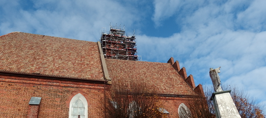 Przewidywane zakończenie remontu wieży kościelnej w Kisielicach to koniec listopada tego roku