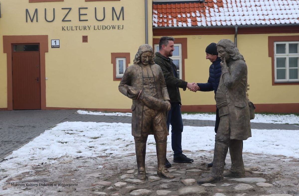 Muzeum Kultury Ludowej w Węgorzewie, od lewej: Helwing, Bogdaszewski, Łapo, Leszczyński.
