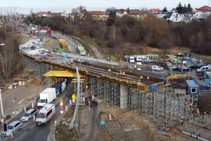 Tak wygląda budowa estakady nad skrzyżowaniem ulic Krasickiego i Synów Pułku w Olsztynie [VIDEO 4K]