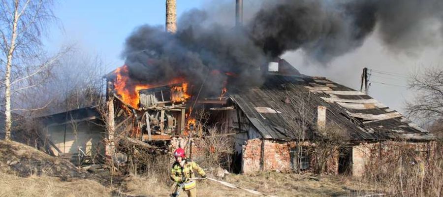 Pożar cegielni w gminie Nidzica ( Waszulki)