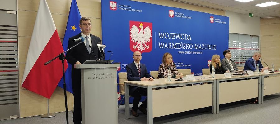 W Warmińsko-Mazurskim Urzędzie Wojewódzkim w Olsztynie odbył się briefing prasowy dotyczący Rządowego Funduszu Rozwoju Dróg na rok 2023.