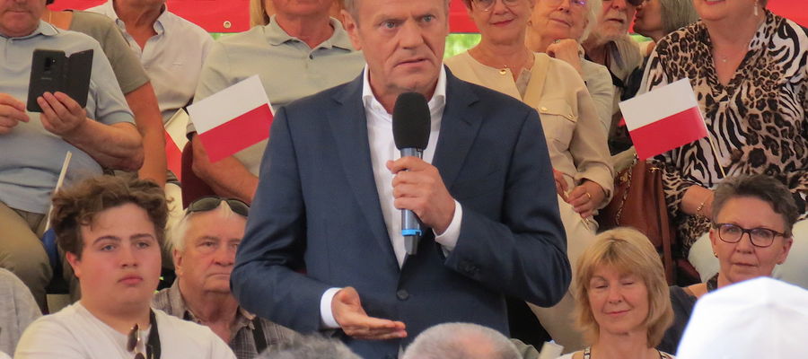 Były Premier Donald Tusk odwiedził Lidzbark Warmiński 22 maja 2023 r.