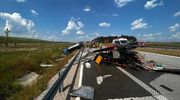 Zderzenie dwóch ciężarówek na Via Baltica