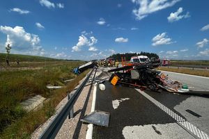 Zderzenie dwóch ciężarówek na Via Baltica