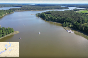 Dronem nad (całym) Jeziorakiem. Zobacz niezwykłe nagranie najdłuższego jeziora w Polsce z lotu ptaka [wideo]
