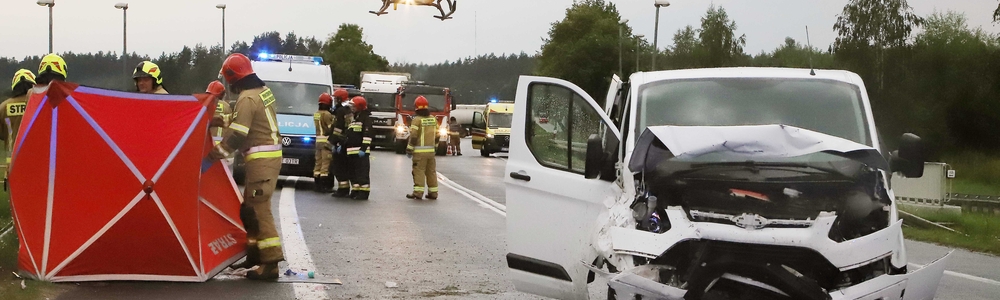 Śmiertelny wypadek! Zablokowana droga pod Olsztynem