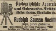 Z czasem coraz rzadziej pisano w elbląskich gazetach o technikach fotograficznych, pojawiały się za to reklamy aparatów czy albumów, o czym już w kolejnej części naszego cyklu. Na foto: reklama w Altpreusische Zeitung z 31 maja 1903 roku