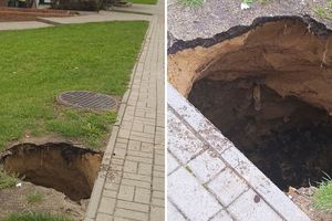 Prosto z ulicy: Ogromna dziura na Jarotach w Olsztynie