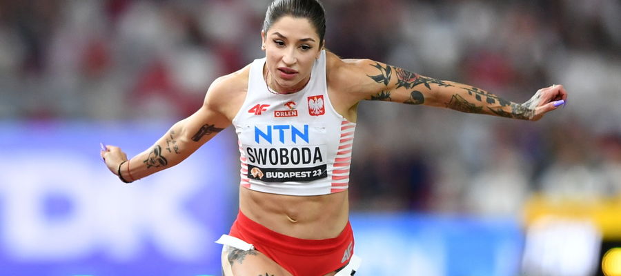 Ewa Swoboda na mecie biegu finałowego na 100 m