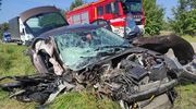 Groźny wypadek w Płoskini. Pasażerka zabrana śmigłowcem do szpitala