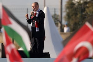 Prezydent Erdogan na wiecu poparcia dla Palestyny: Hamas to nie terroryści, za to Izrael - to okupanci