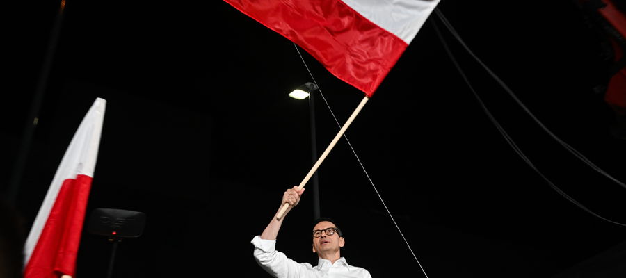 Premier Mateusz Morawiecki po "debacie wyborczej 2023" Telewizji Polskiej