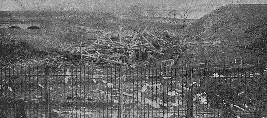 Widok Cytadeli Warszawskiej po wybuchu
