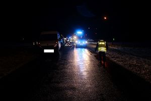 Zderzenie dwóch samochódów na trasie Lubawa — Kiełpiny