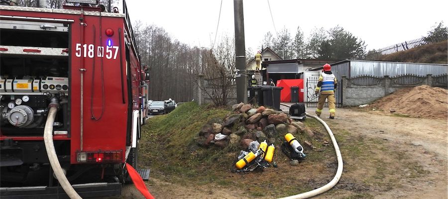 Pożar w Nielbarku — akcja strażaków 